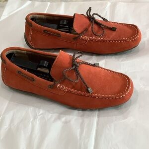 Alfani Orange Suede Moc Toe Slip-On Loafers